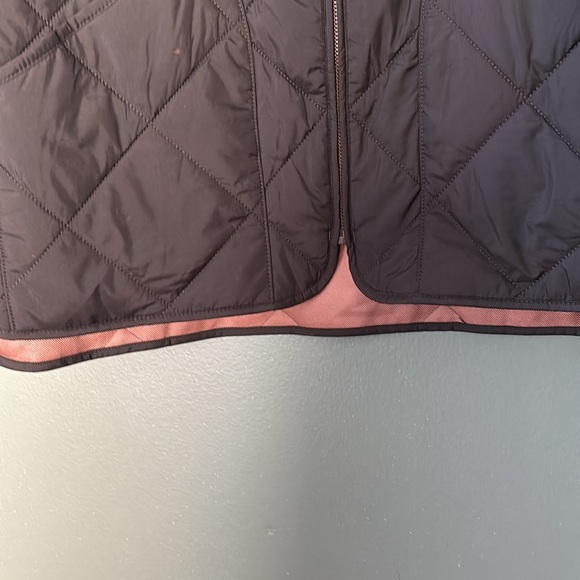 New men Sz L hunter green quilted zip up tall neck outwear business casual vest - Picture 3 of 10